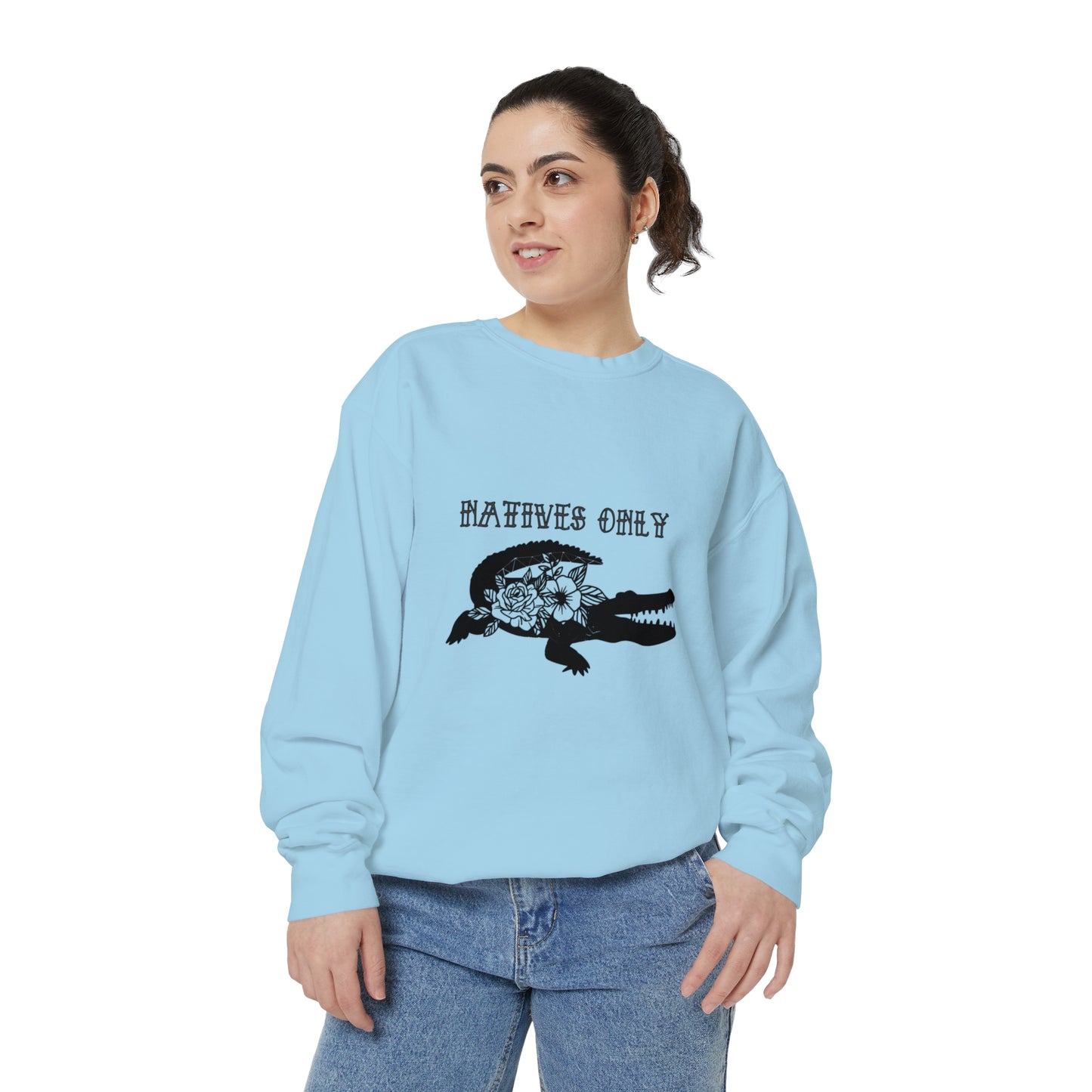 Natives Only Alligator Unisex Garment-Dyed Crewneck