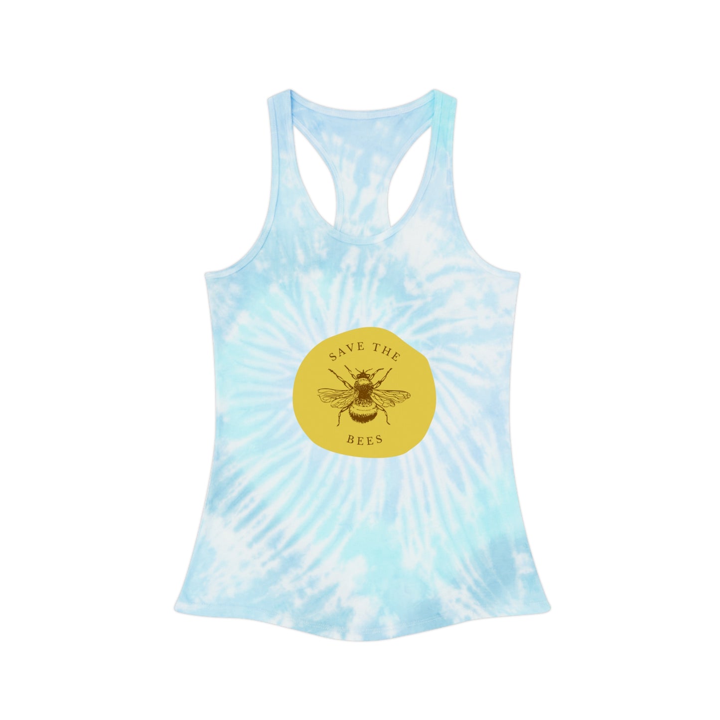 Save The Bees Tie Dye Racerback Tank Top