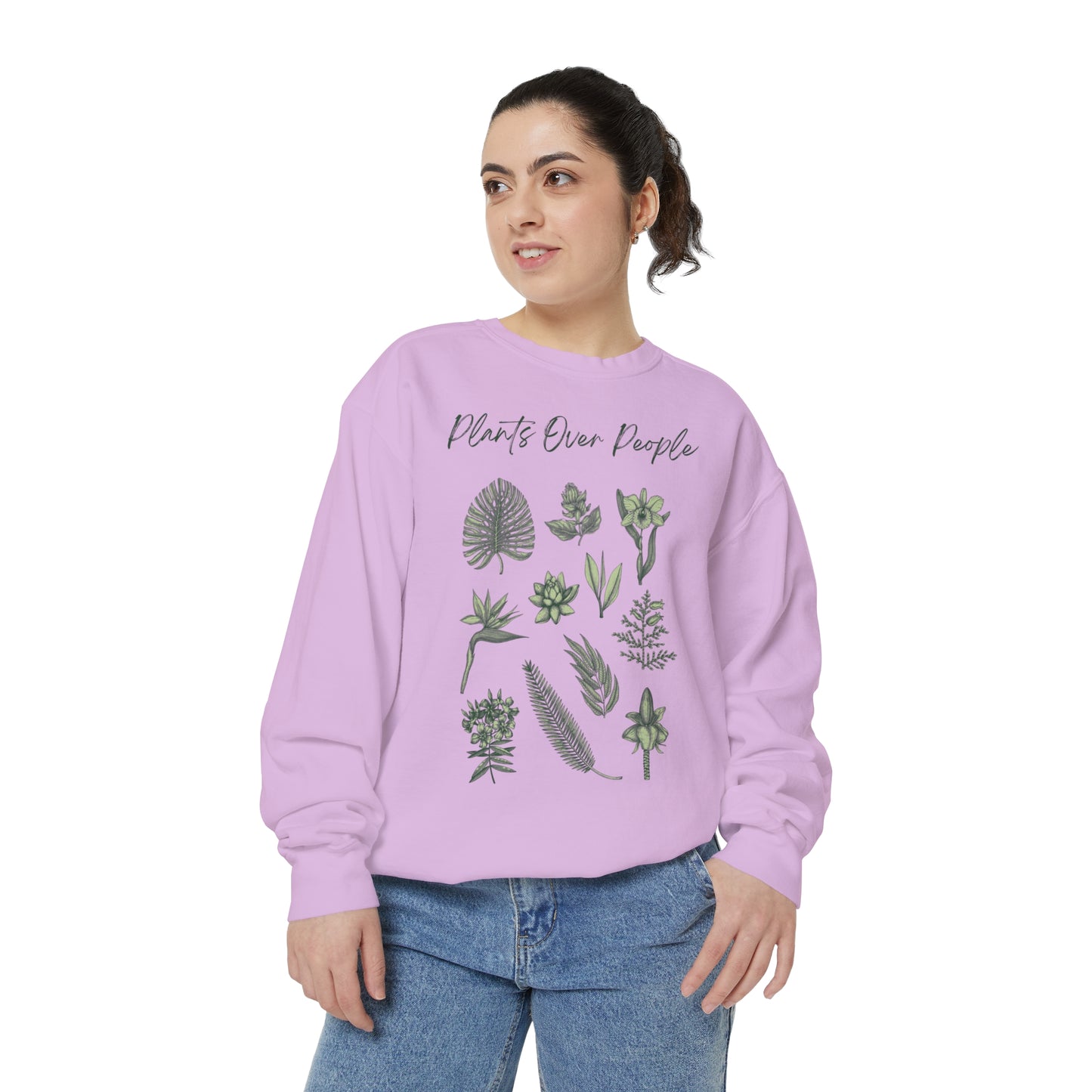 Plants Over People Unisex Garment-Dyed Sweatshirt