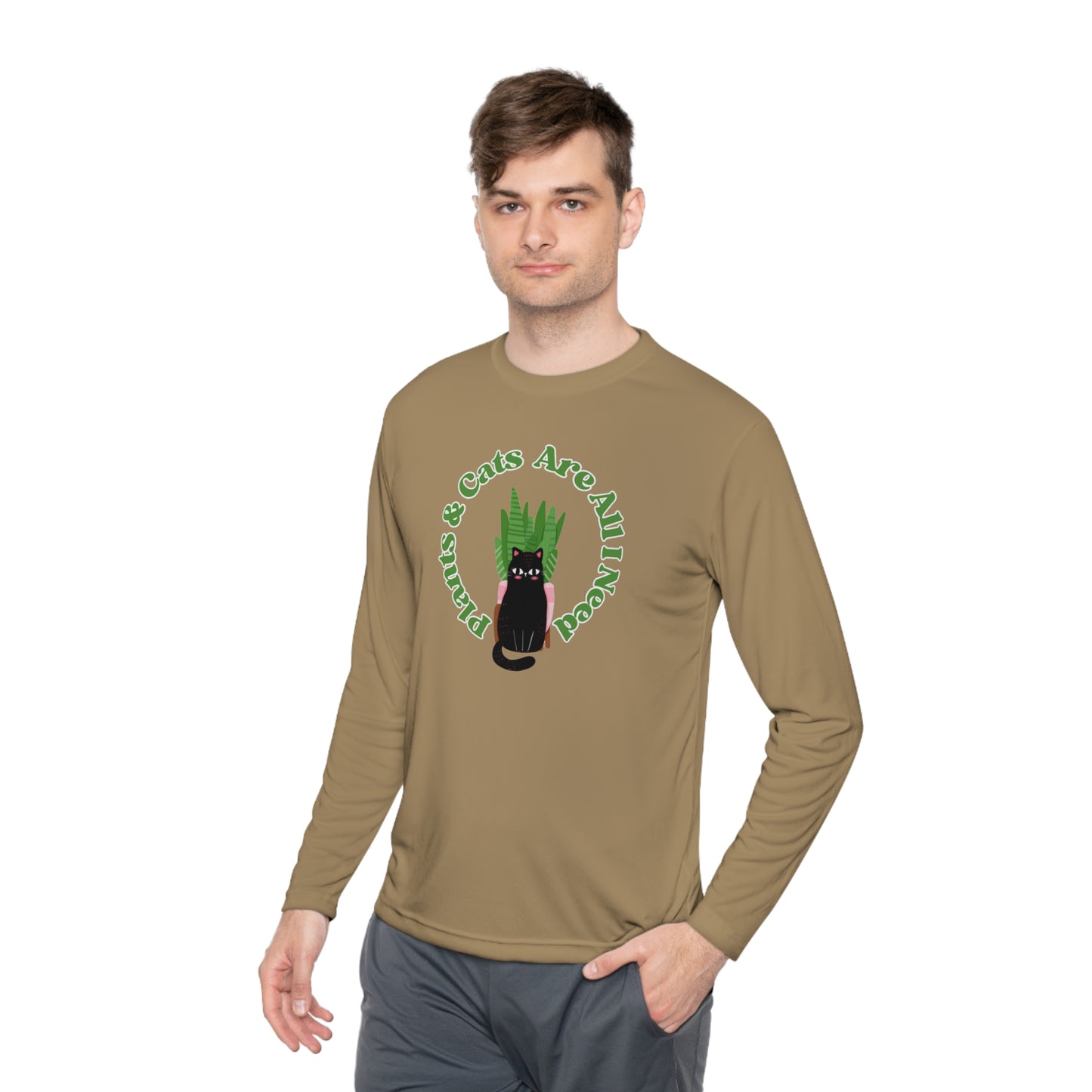 Plants & Cats Are All I Need Unisex Lightweight Long Sleeve