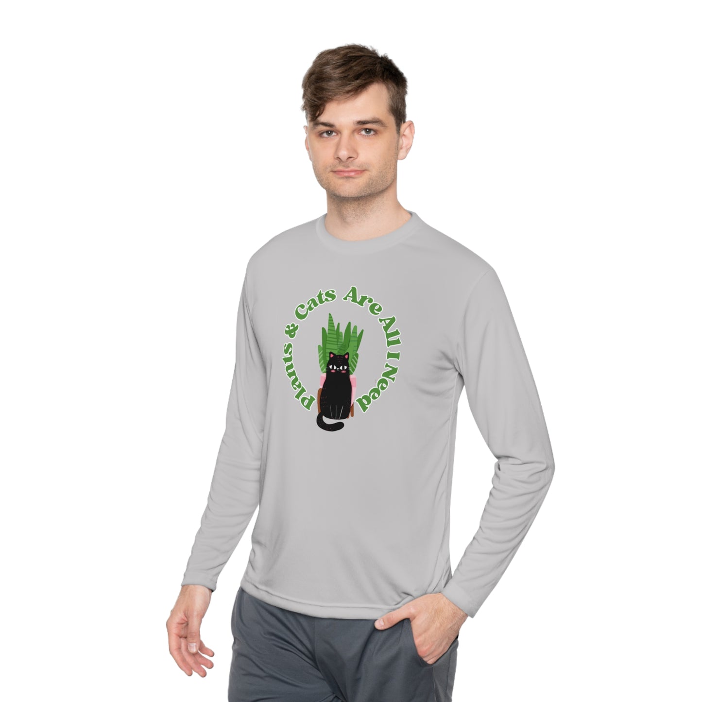 Plants & Cats Are All I Need Unisex Lightweight Long Sleeve