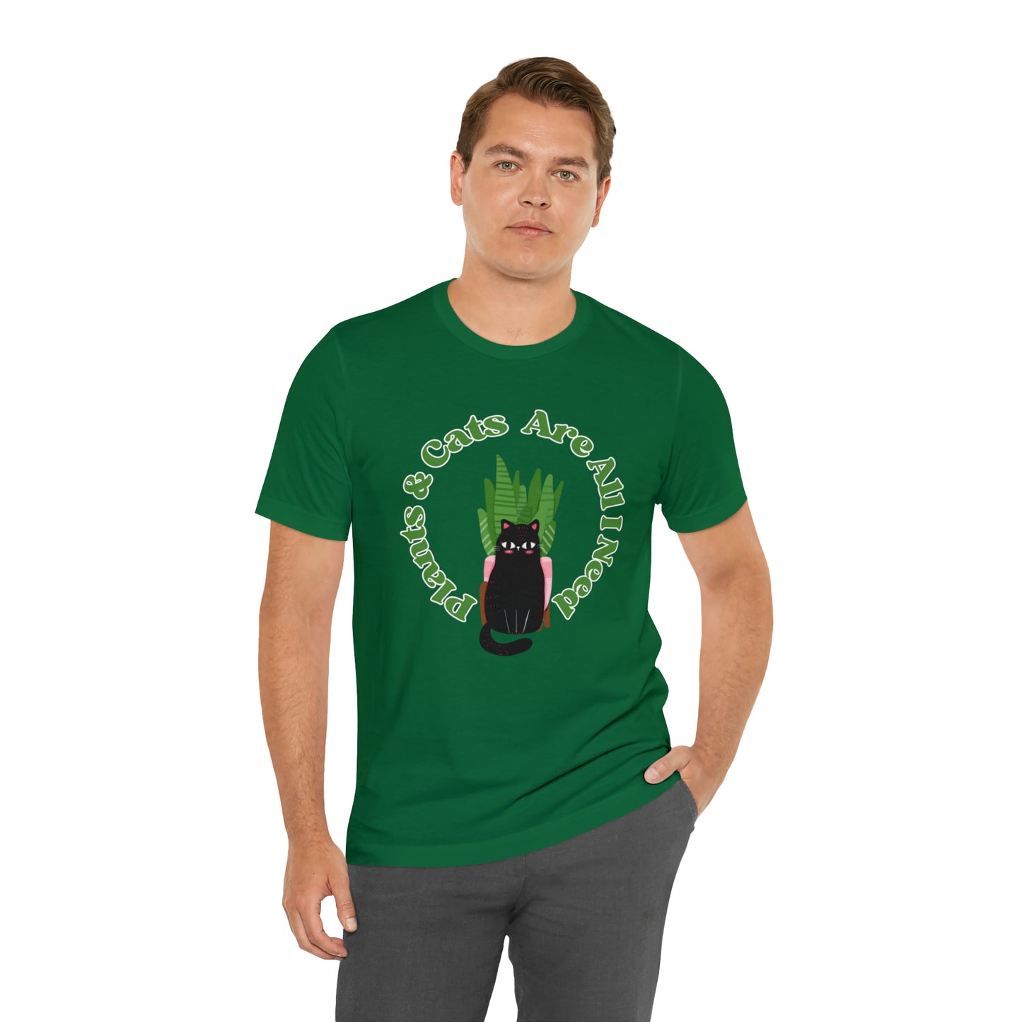Plants & Cats Are All I Need Unisex Jersey Tee