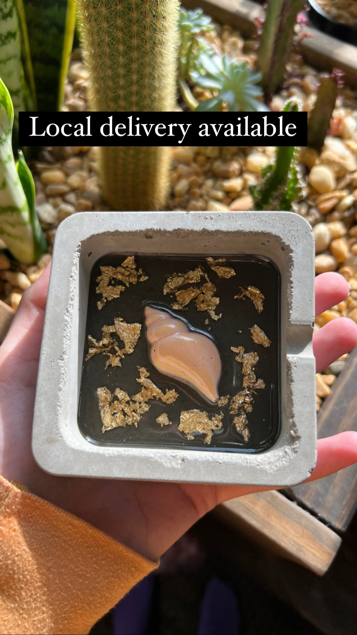 Handmade conch shell ashtray