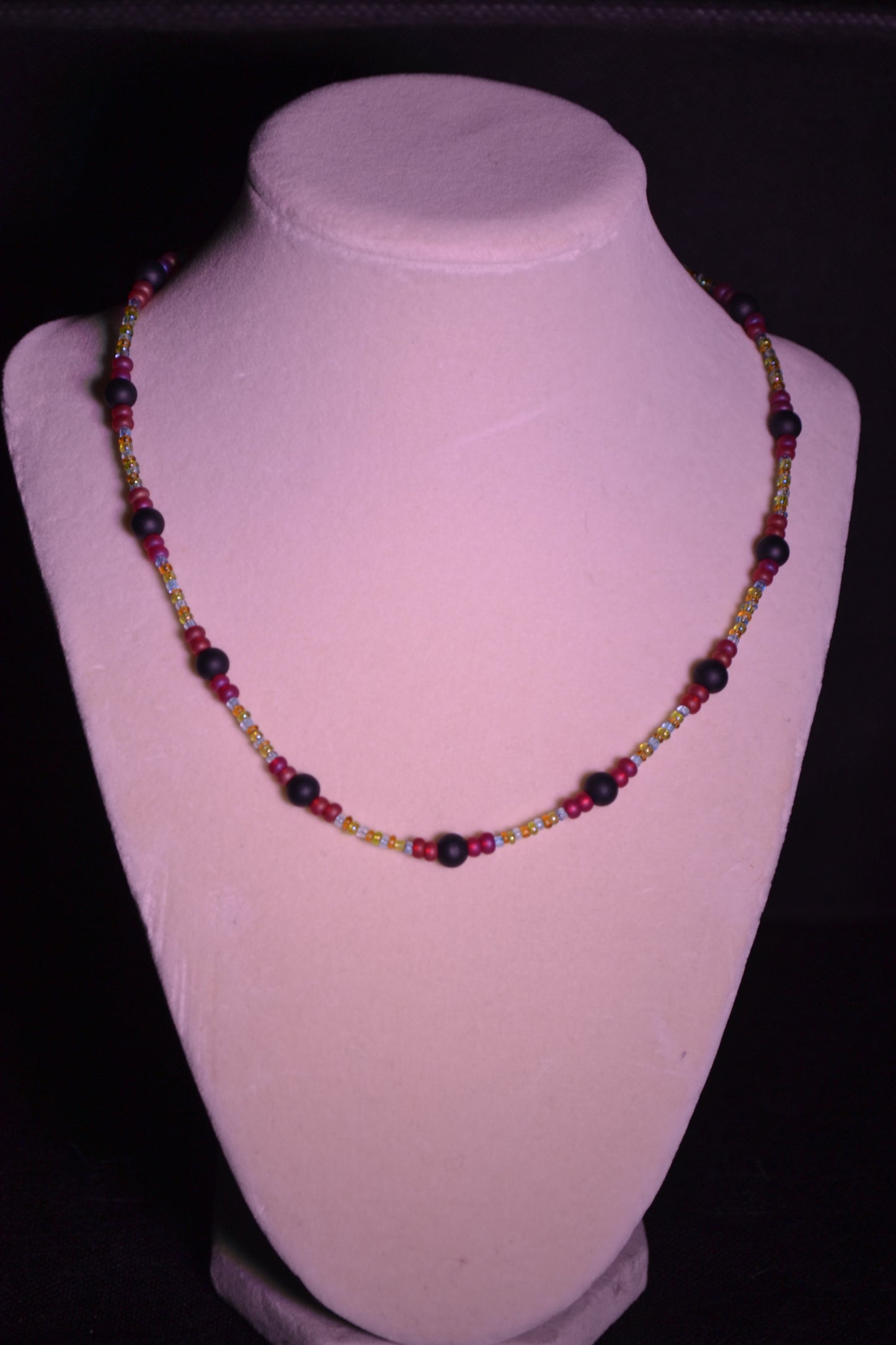 Multicolor glass bead necklace