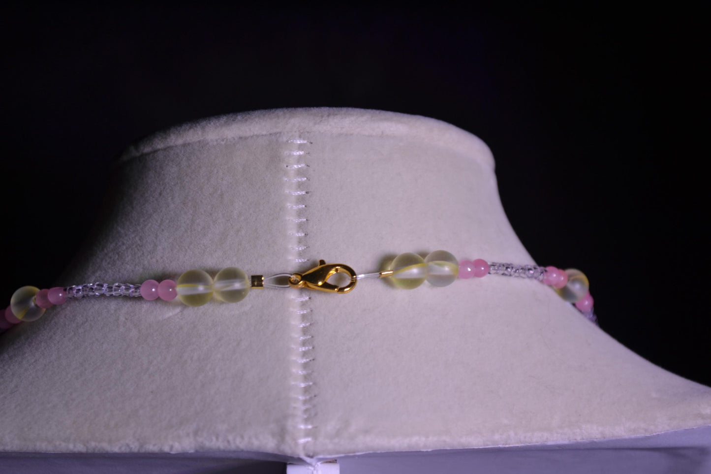 Pink and Yellow Beaded Necklace