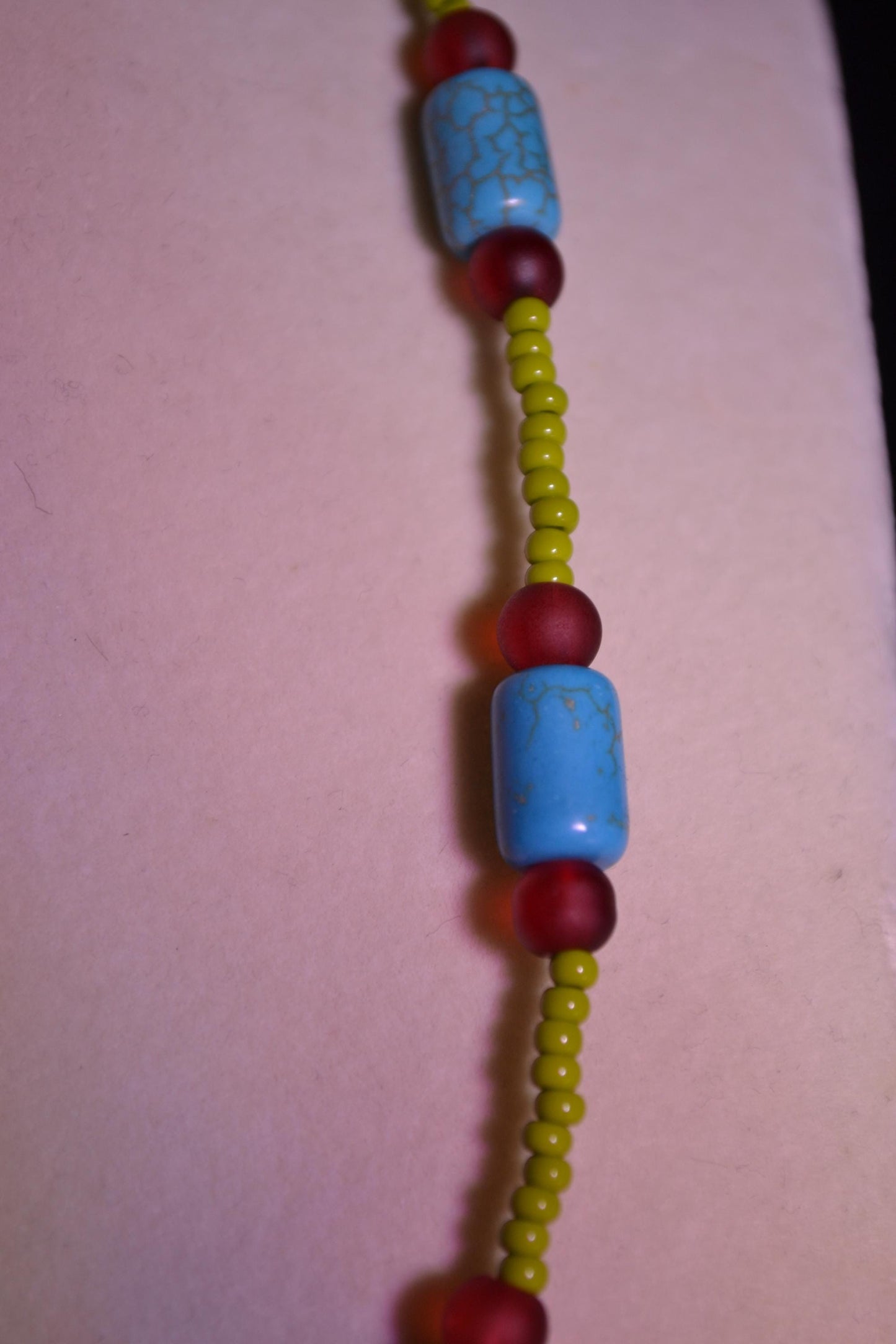 Turquoise and olive necklace & bracelet set