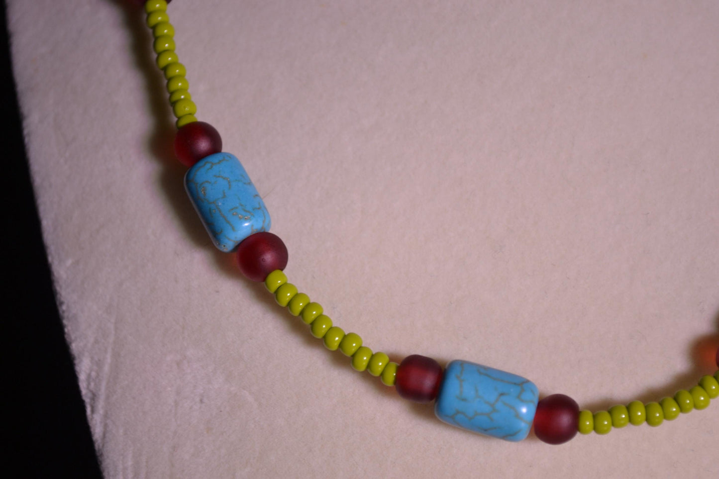 Turquoise and olive necklace & bracelet set