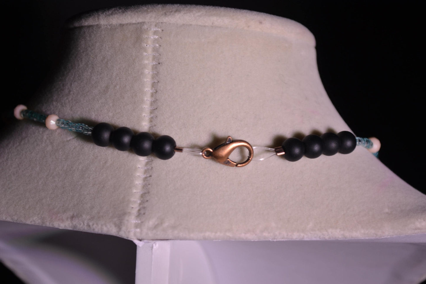Brass pendant glass bead necklace