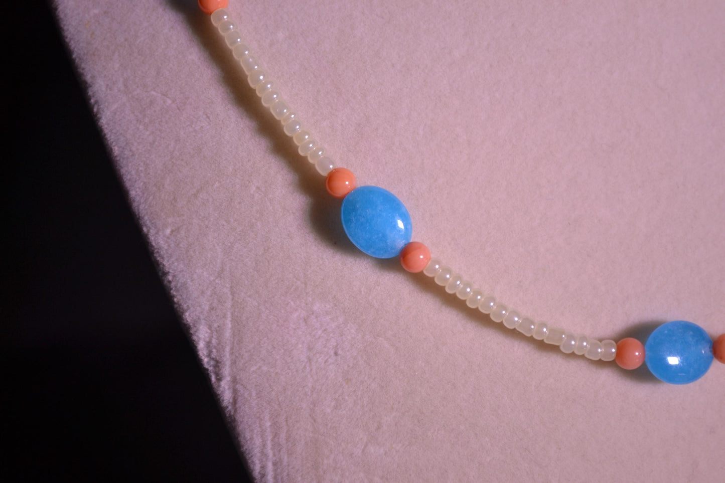 Aqua and peach necklace & bracelet set