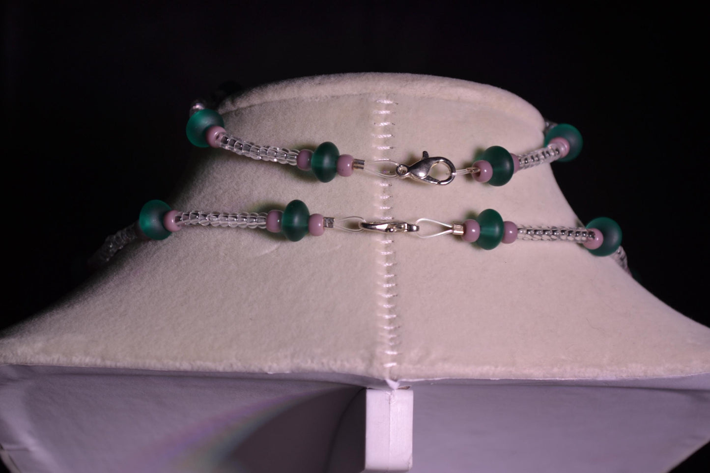 Teal and mauve necklace & bracelet set