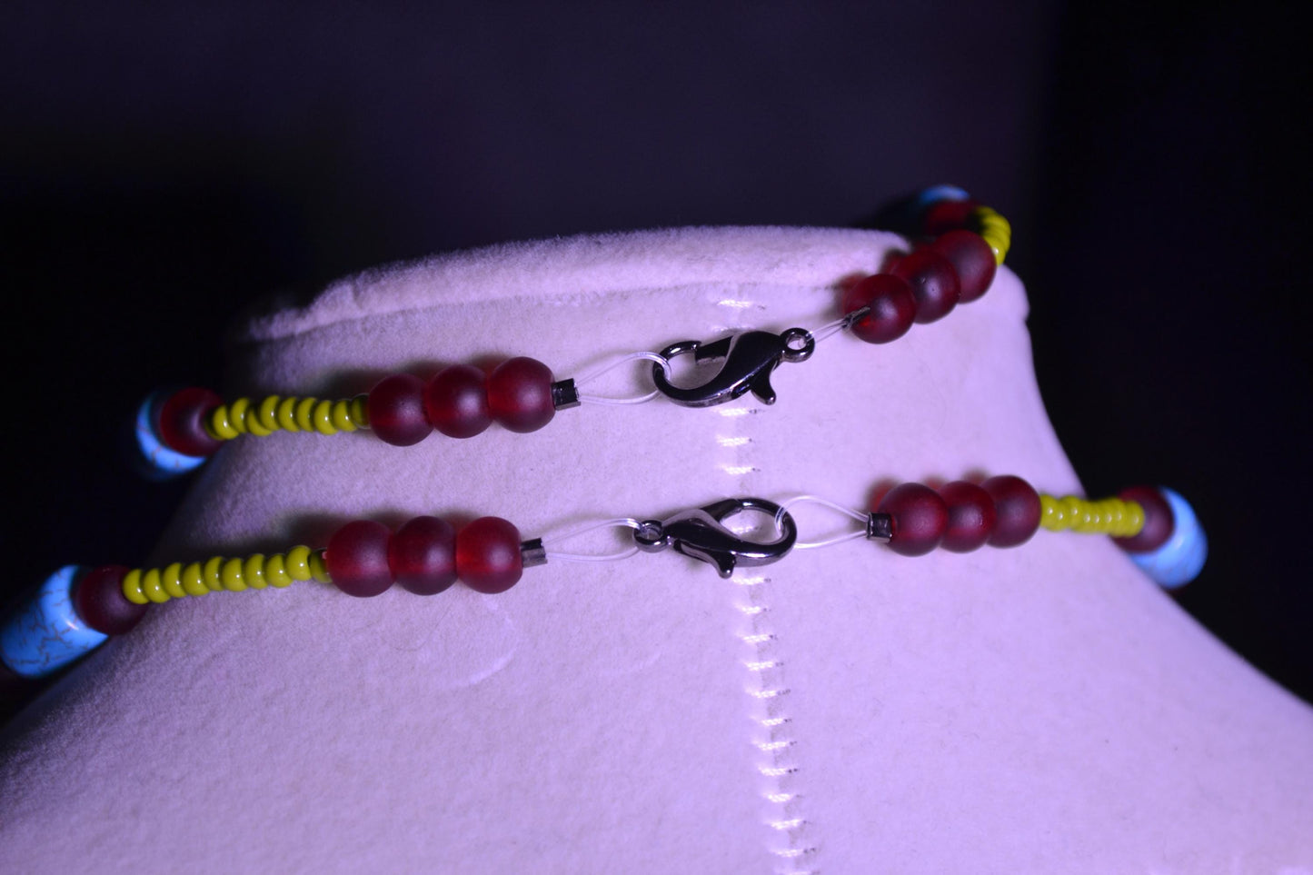 Turquoise and olive necklace & bracelet set
