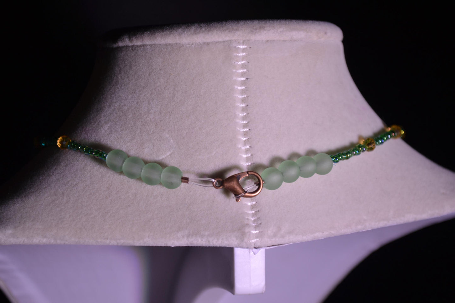 Brass bubble pendant beaded necklace