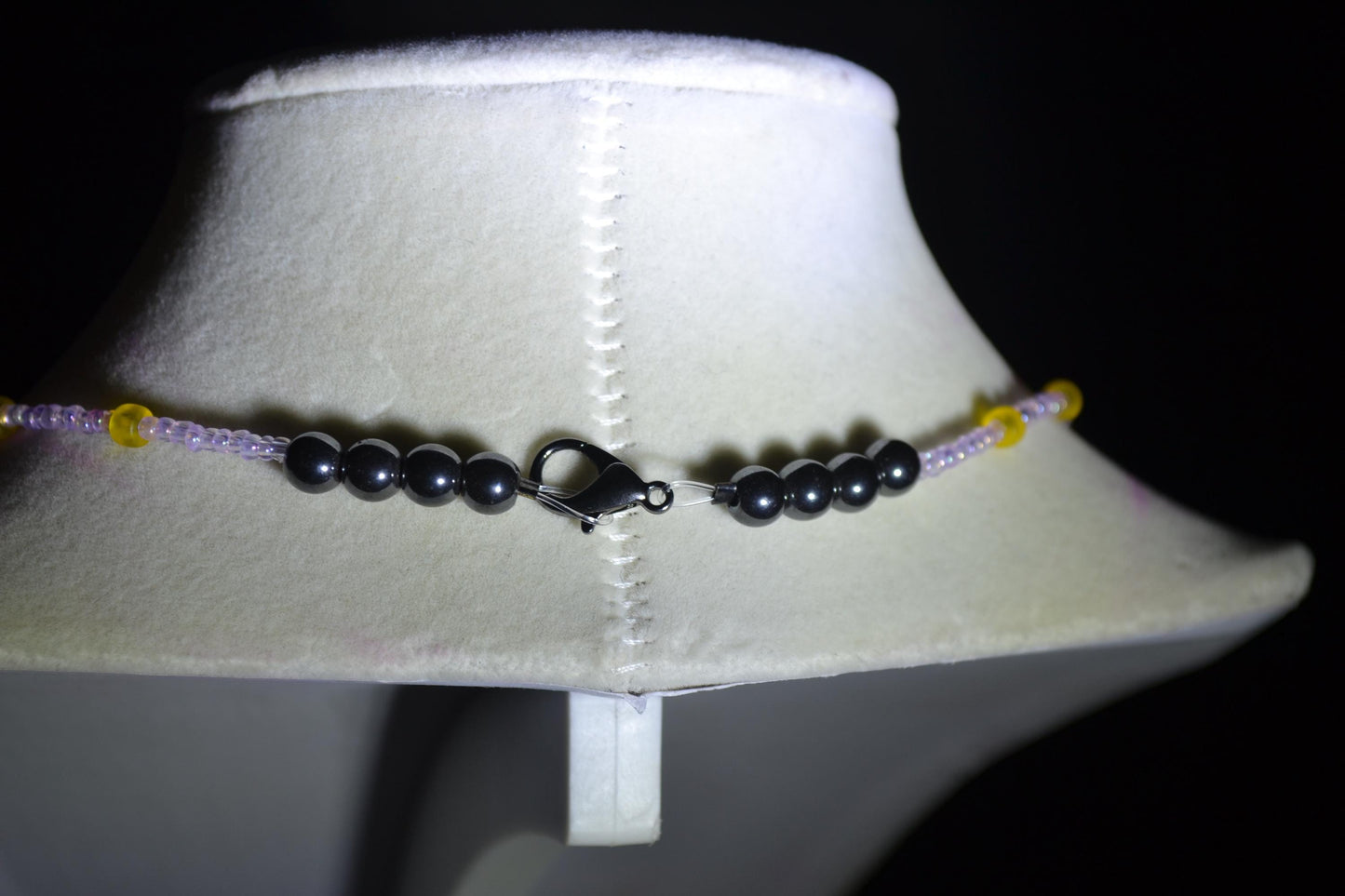 Hummingbird pendant glass bead necklace