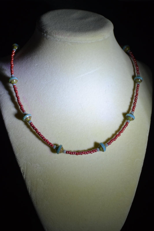 Beaded Saturns necklace
