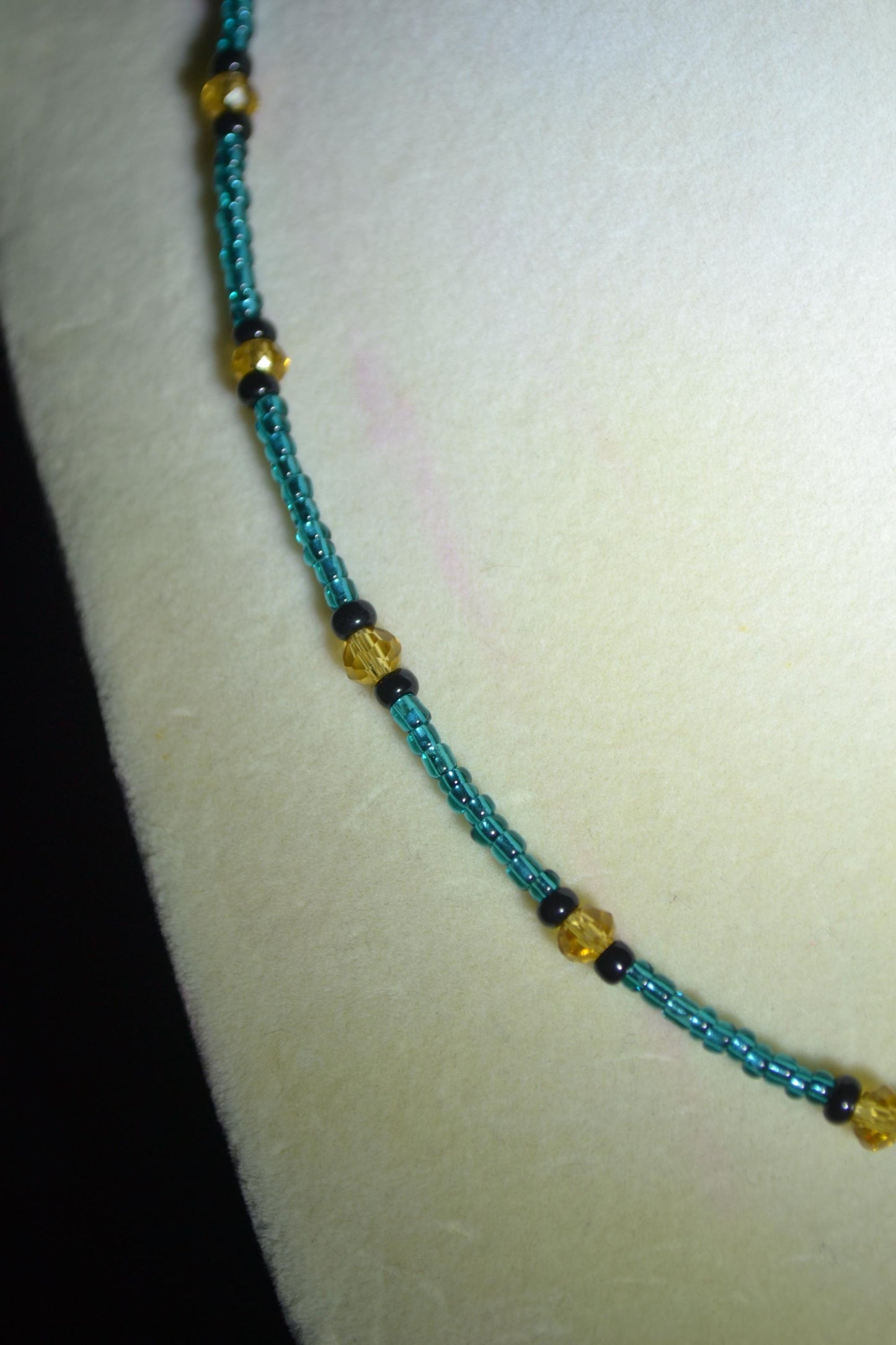 Multicolor glass bead necklace. Jacksonville jaguars