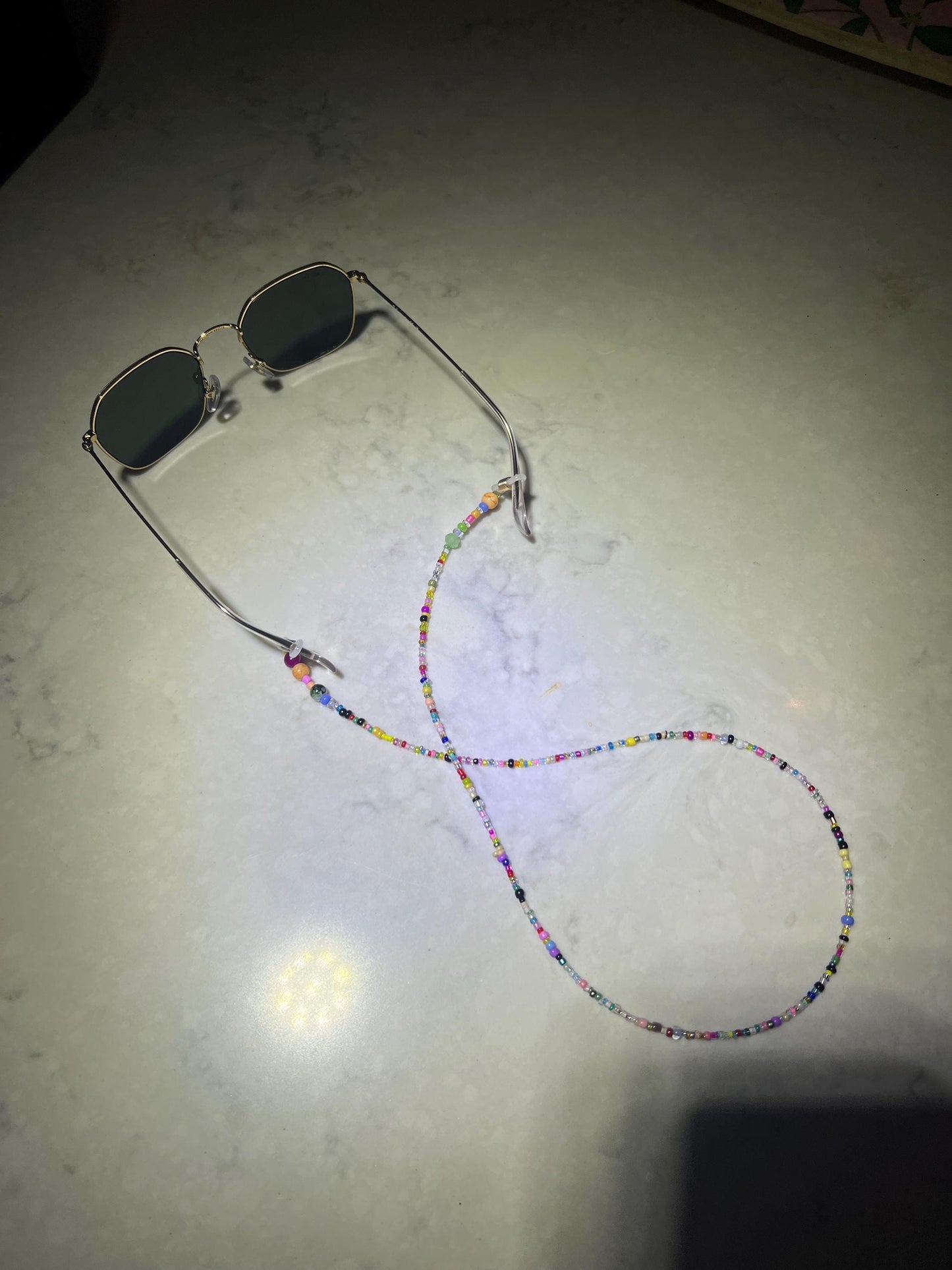 Hand Beaded Sunglasses Chain, Randomized colors. Customizable