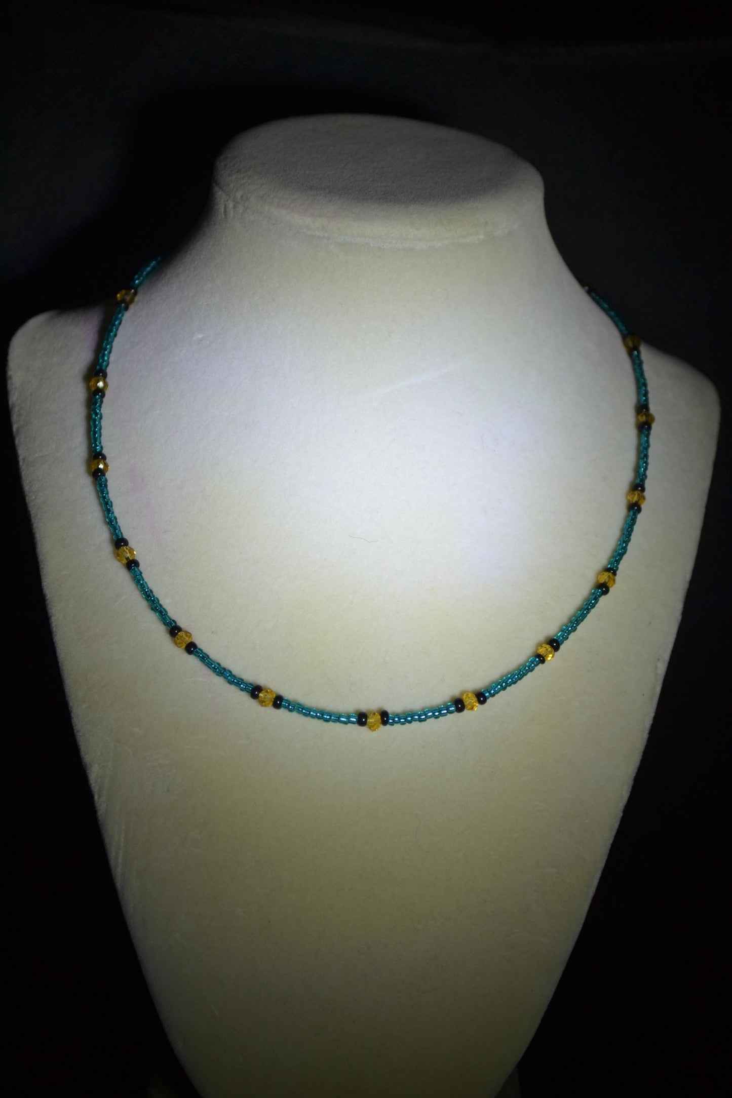 Multicolor glass bead necklace. Jacksonville jaguars