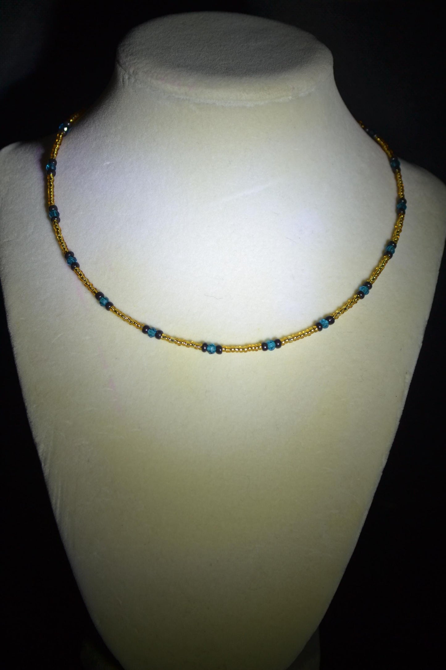 Multicolor glass bead necklace. Jacksonville jaguars