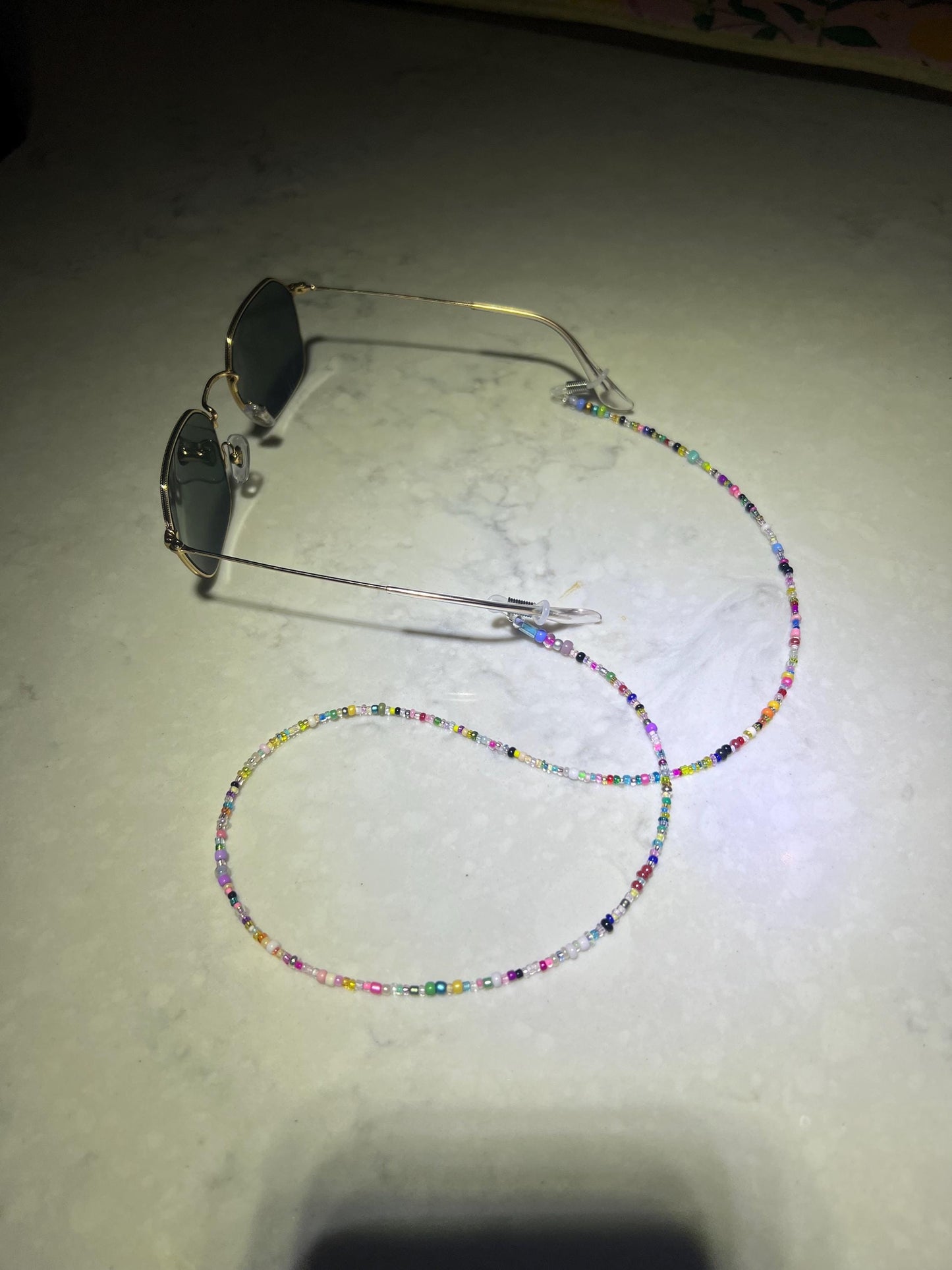 Hand Beaded Sunglasses Chain, Randomized colors. Customizable
