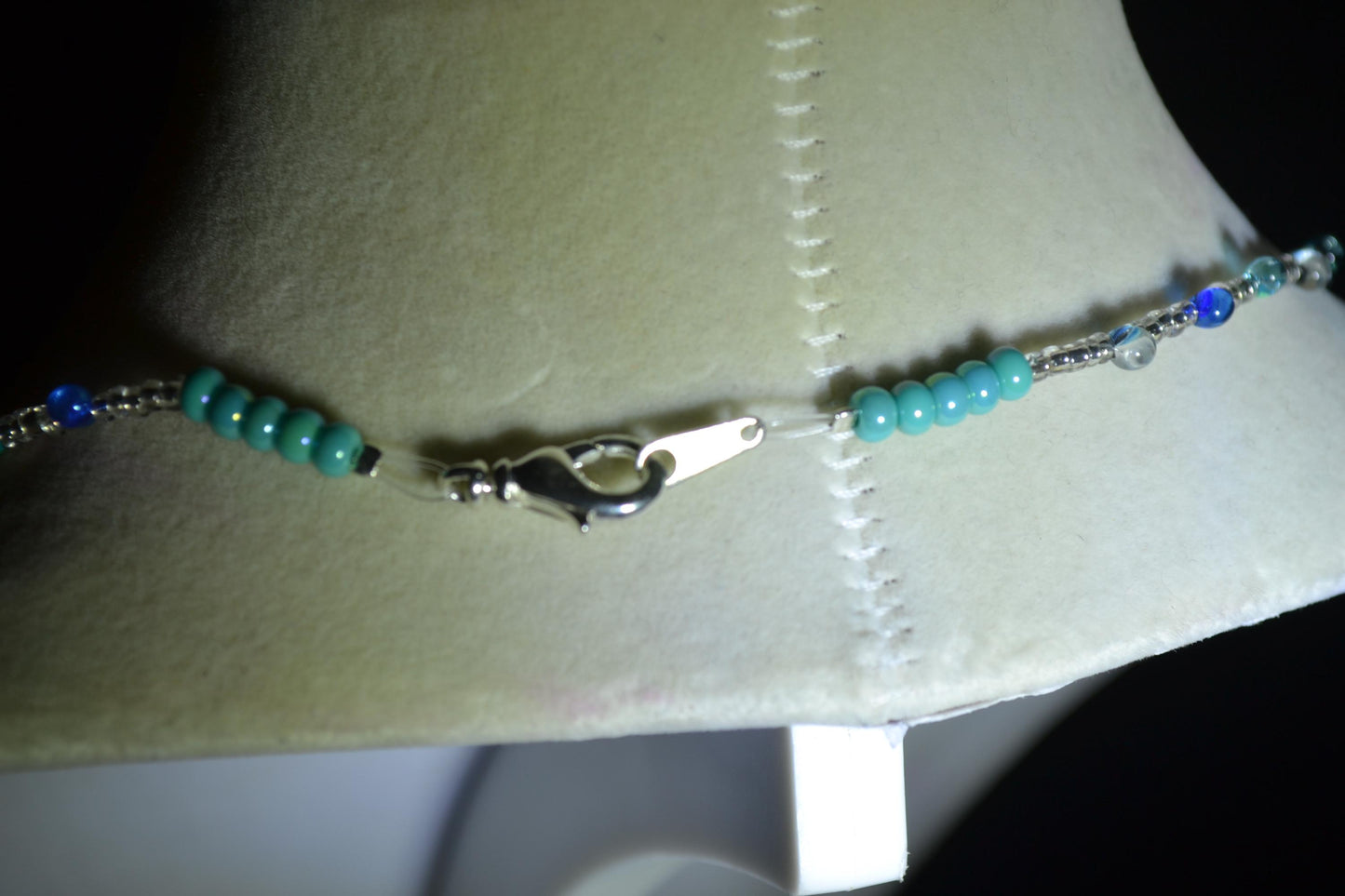 Multicolor glass bead necklace. Ocean tears