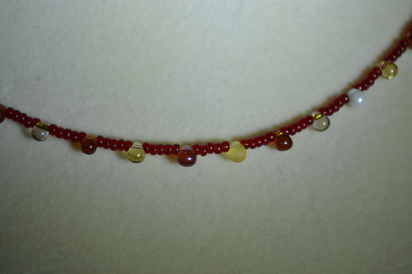 Multicolor glass bead necklace. Mixed FSU colors