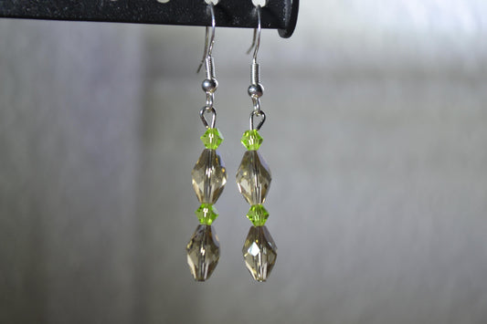 Beaded Earrings. Natural & jade