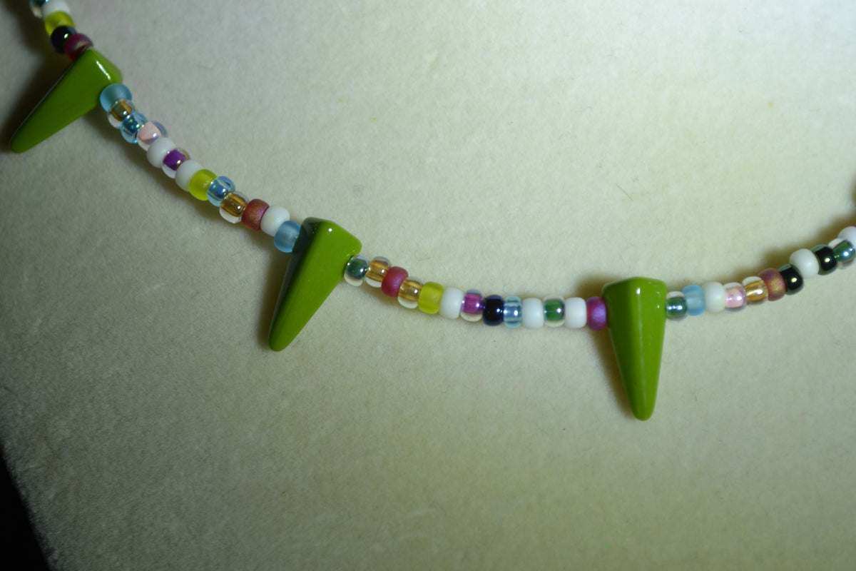 Multicolor glass bead choker. Skittles