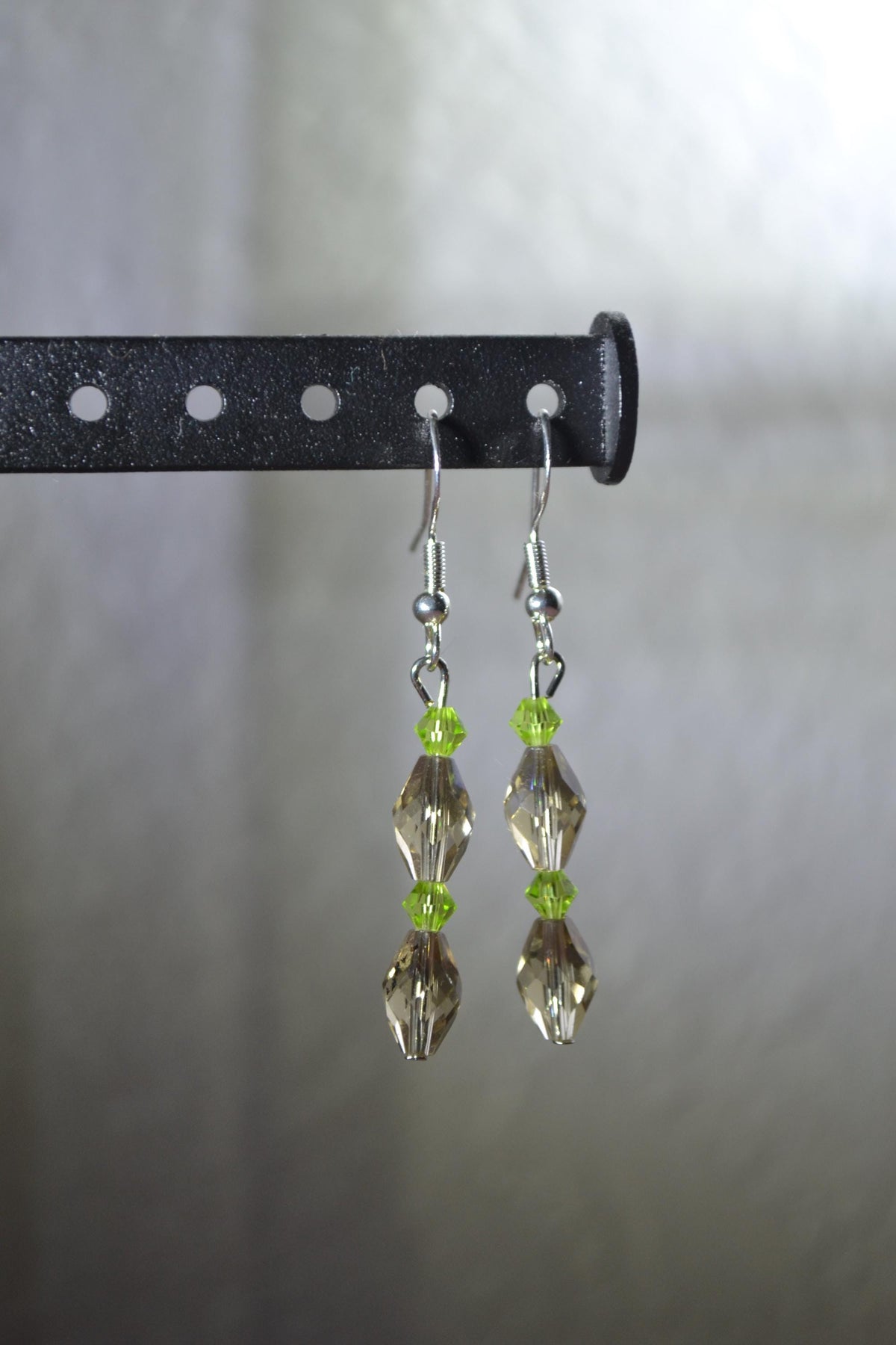 Beaded Earrings. Natural & jade