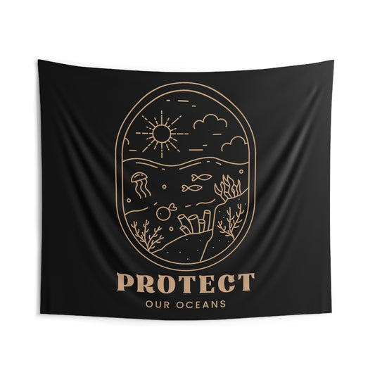 Protect Our Oceans Wall Tapestry