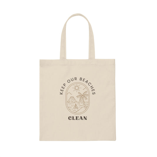 Clean Beaches Canvas Tote Bag