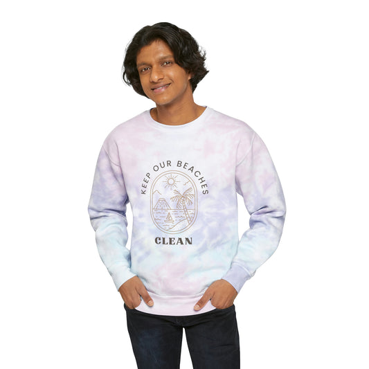 Clean Beaches Unisex Tie-Dye Crewneck
