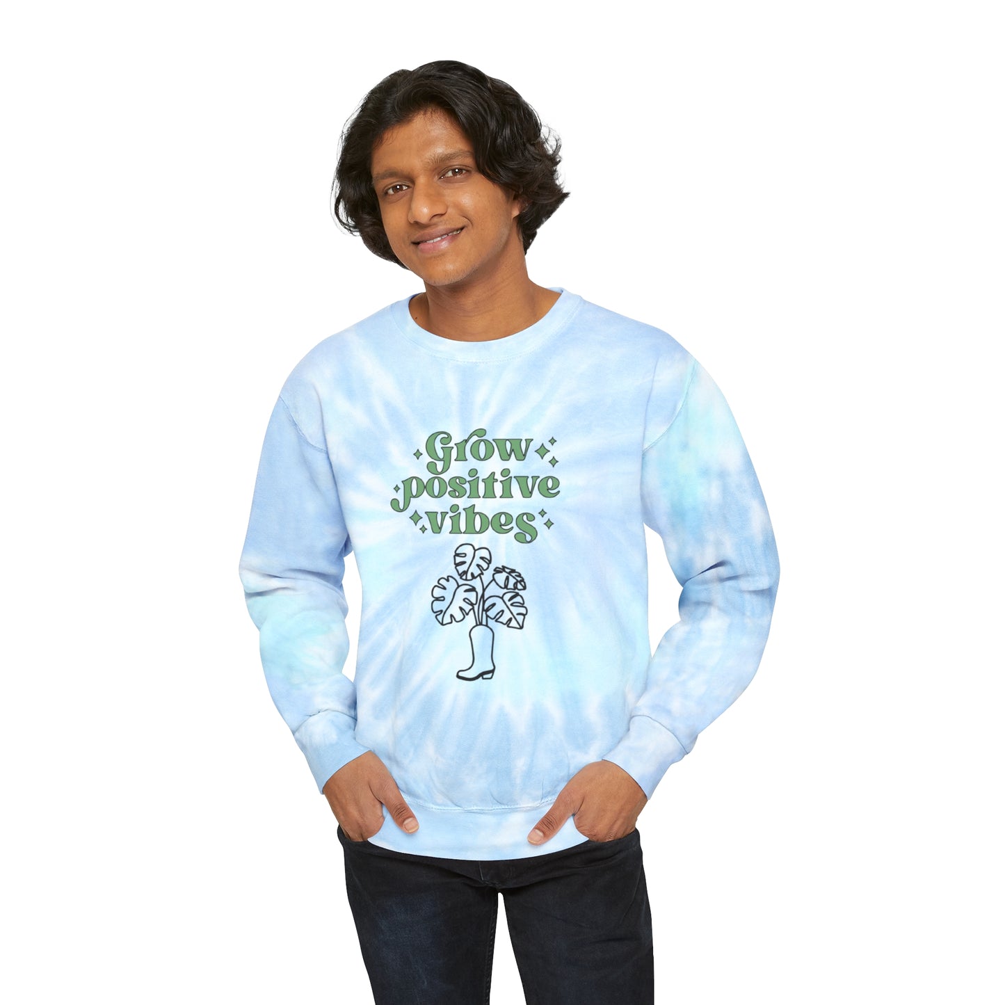 Grow Positive Tie-Dye Crewneck