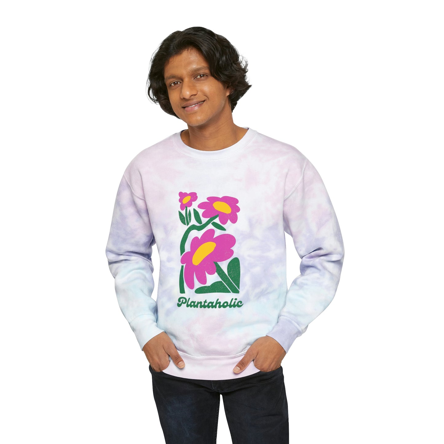 Plantaholic Unisex Tie-Dye Crewneck