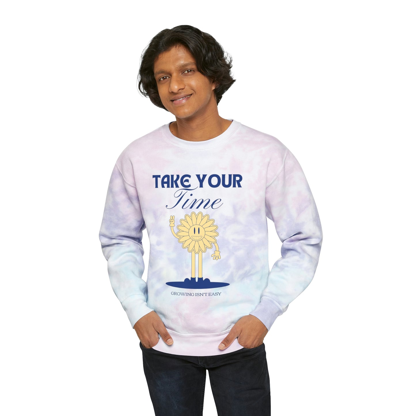 Growing Isn't Easy Unisex Tie-Dye Crewneck