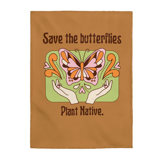 Plant Native Velveteen Plush Blanket