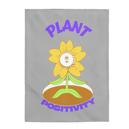 Plant Positivity Velveteen Plush Blanket