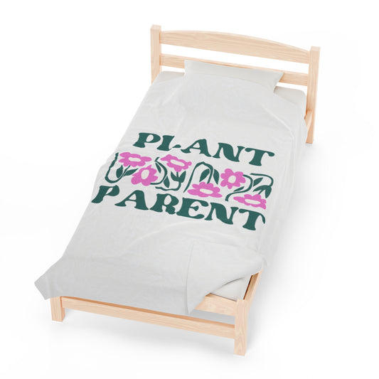 Plant Parent Velveteen Plush Blanket