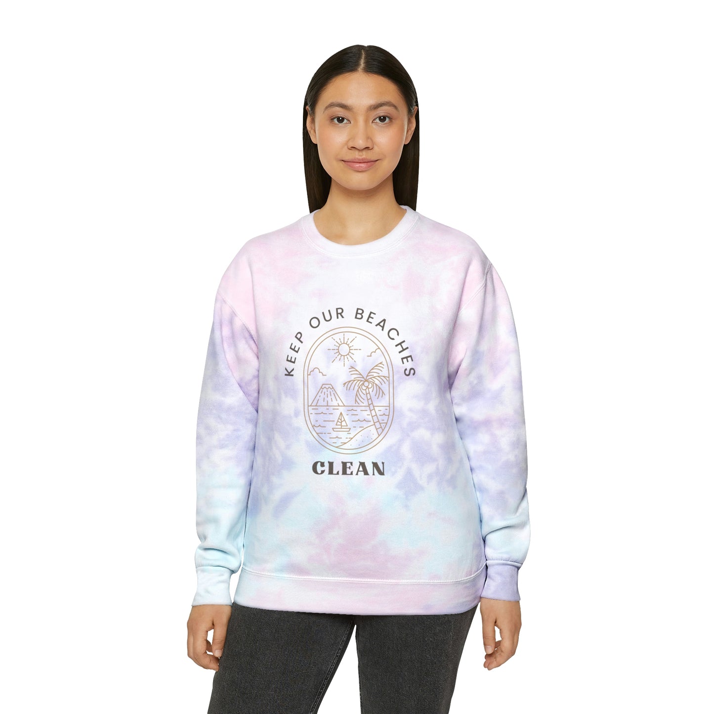 Clean Beaches Unisex Tie-Dye Crewneck