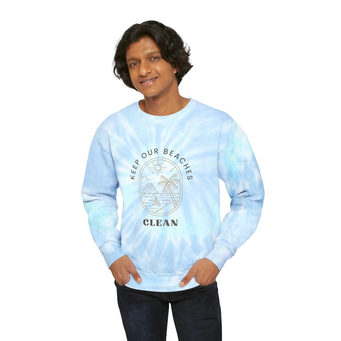 Clean Beaches Unisex Tie-Dye Crewneck